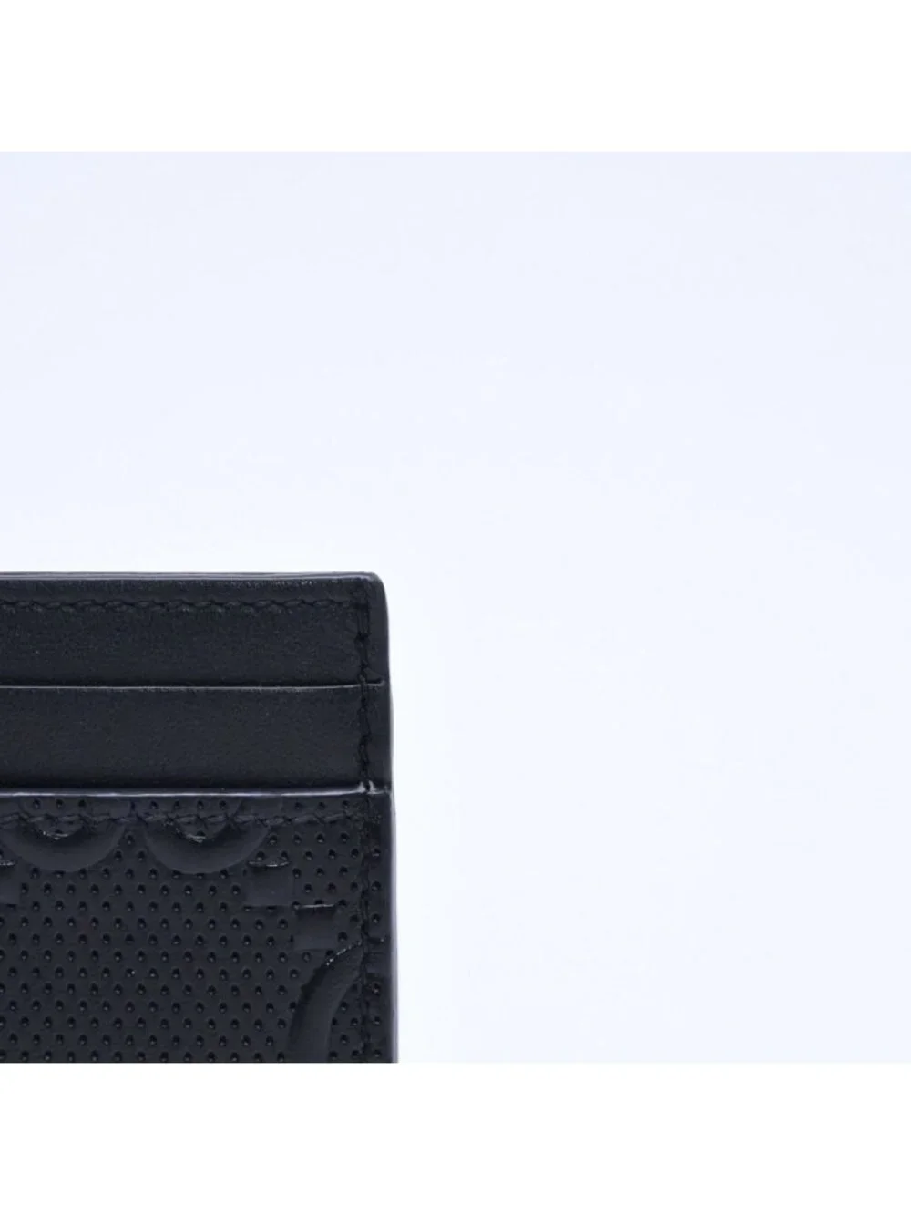 Gucci Card Case Business GG Embossed Leather Black